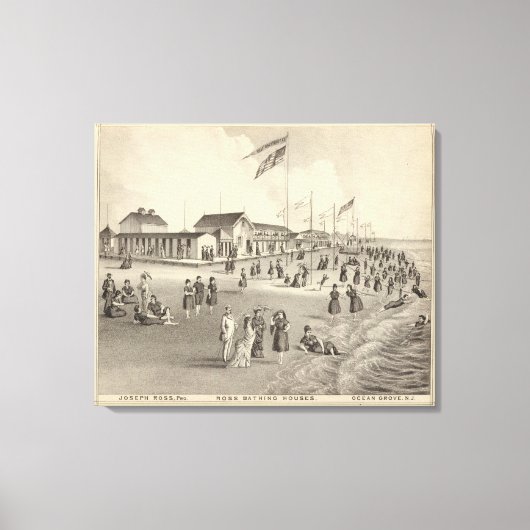 NJ，ロス水浴場，海林 キャンバスプリント (正面)