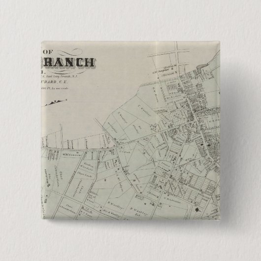 NJ、ロングブランチのマップ 缶バッジ (正面)