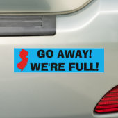 NJ "Go Away! We're Full" sticker バンパーステッカー (車上)
