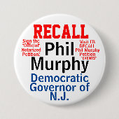 NJ Gov. Murphyを呼び出す(任意の州の編集) 缶バッジ (正面)