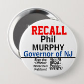 NJ Gov. Murphyを呼び出す(任意の州の編集) 缶バッジ (正面&裏面)