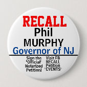 NJ Gov. Murphyを呼び出す(任意の州の編集) 缶バッジ (正面)