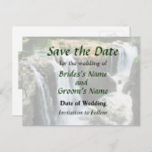 NJ - Waterfall Paterson NJ Save the Date 案内ポストカード (正面/裏面)