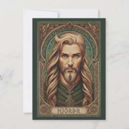 Njordr Norse God Art Flat Thank You Card サンキューカード