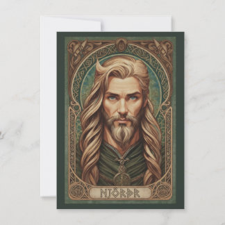 Njordr Norse God Art Flat Thank You Card サンキューカード