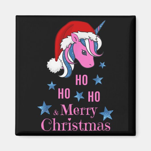 Nkユニコーンサンタ メリークリスマス マグネット (正面)