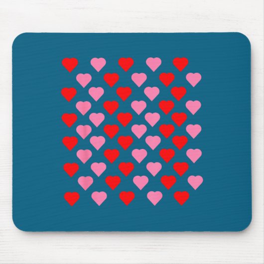 Nk And Red Hearts Lovers Funny Valentine’s Day Hum マウスパッド (正面)