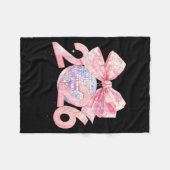 Nk Bow Coquette Disco Ball Happy New Year 2026  フリースブランケット (正面(横))