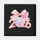 Nk Bow Coquette Disco Ball Happy New Year 2026  マグネット (正面)