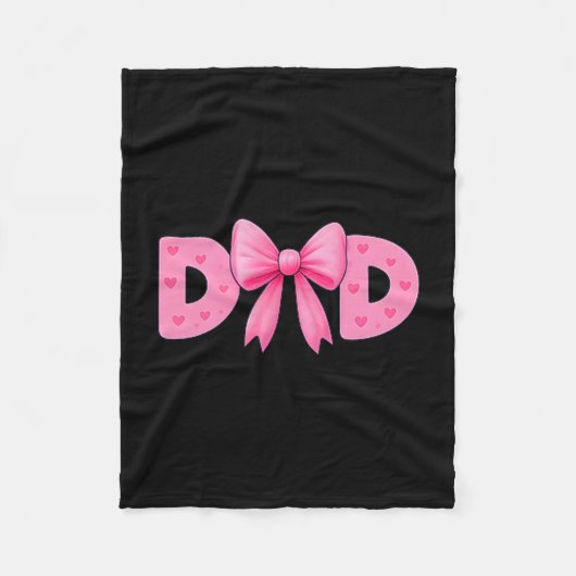 Nk Bow Dad Cket Proud Dad Daughter Matching Father フリースブランケット (正面)