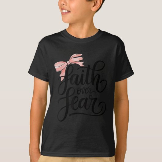 Nk Bow Faith Over Fear キリスト教ティーン女子 神様グッズ Tシャツ (正面)