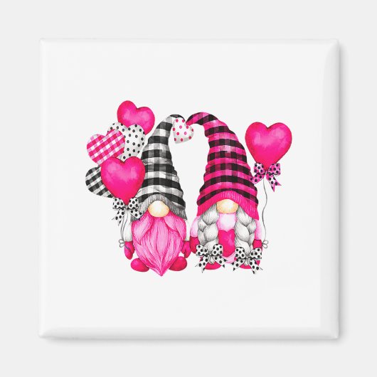 Nk Buffalo Plaid And Heart Balloons Valentines D  マグネット (正面)