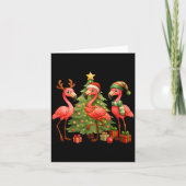 Nk Christmas Flamingos _ Cute Holiday Tree &amp; D カード (正面)