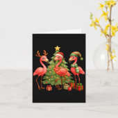 Nk Christmas Flamingos _ Cute Holiday Tree &amp; D カード (黄色い花)
