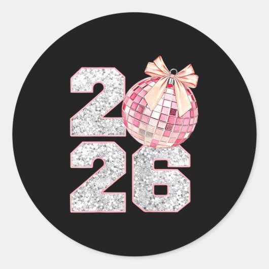 Nk Coquette 2026 New Year Shirt _ Aesthetic Holida ラウンドシール (正面)