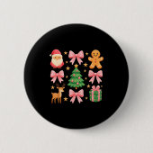 Nk Coquette Bow Christmas Tree Santa Gingerbread X 缶バッジ (正面)