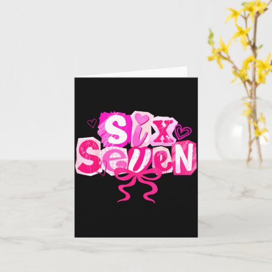 Nk Coquette Valentine Six Seven Bow 6 7 Meme Women カード (黄色い花)