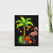 Nk Flamingo Christmas Palm Tree Trocal Xmas  カード (正面)