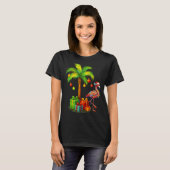 Nk Flamingo Christmas Palm Tree Trocal Xmas  Tシャツ (正面フル)
