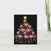 Nk Flamingo Christmas Tree Santa Flamingo Holiday カード (正面)