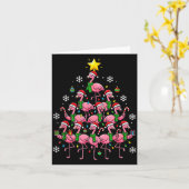 Nk Flamingo Christmas Tree Santa Flamingo Holiday カード (黄色い花)