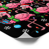 Nk Flamingo Christmas Tree Santa Flamingo Holiday  ポスター (角)