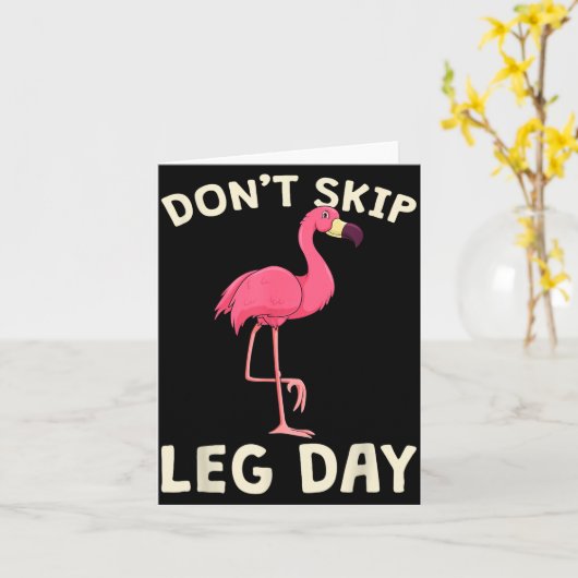 Nk Flamingo Workou Don't Skip Leg Day Gym Fitness  カード (黄色い花)