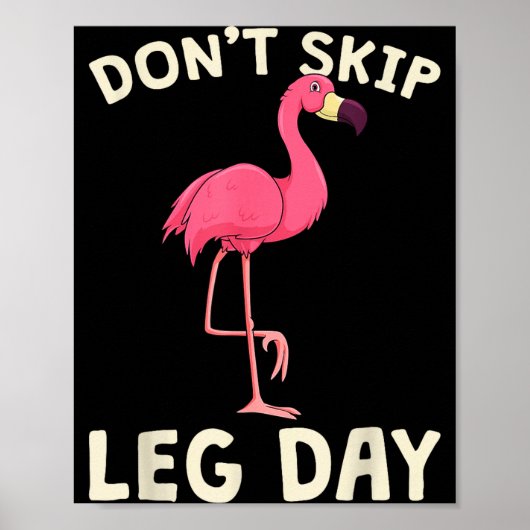 Nk Flamingo Workou Don't Skip Leg Day Gym Fitness ポスター (正面)