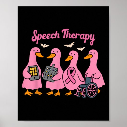 Nk Goose Ribbon Speech Language Pathologist Therap ポスター (正面)