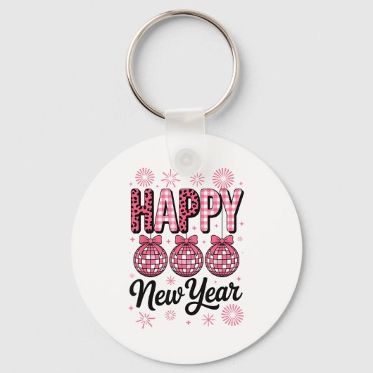 Nk Happy New Year Disco Ball Leopard For Women Gir キーホルダー (正面)