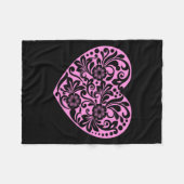 Nk Heart With Flowers Cut Out Cute Valentine Fav  フリースブランケット (正面(横))