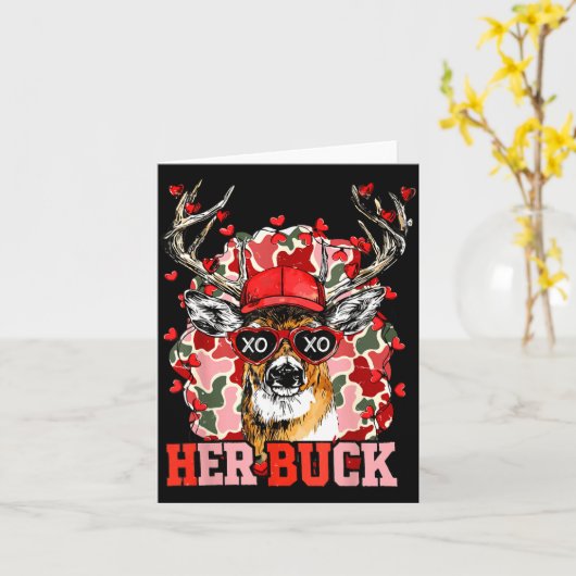 Nk Her Buck Camo Deer Hunting Camouflage Matching  カード (黄色い花)