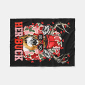 Nk Her Buck Camo Deer Hunting Camouflage Matching フリースブランケット (正面(横))