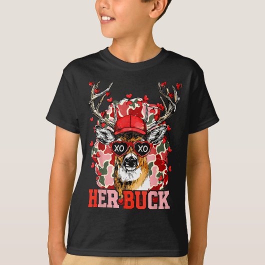 Nk Her Buck Camo Deer Hunting Camouflage Matching  Tシャツ (正面)