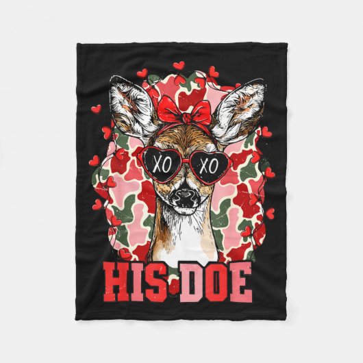 Nk His Doe Camo Deer Hunting Camouflage Matching C フリースブランケット (正面)