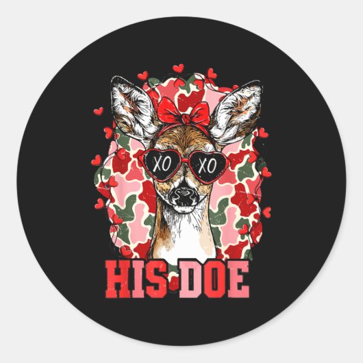 Nk His Doe Camo Deer Hunting Camouflage Matching C ラウンドシール (正面)