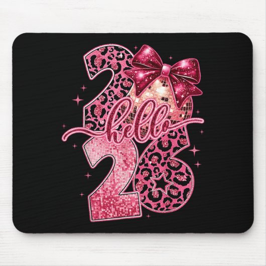 Nk Leopard Hello 2026 Happy New Year Party Nye  マウスパッド (正面)