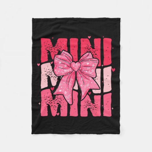 Nk Mini Coquette Bow Happy Valentine Day Mom Mot  フリースブランケット (正面)