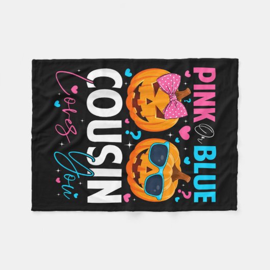 Nk Or ブルーいとこが好き パンプキンハロウィンジェンダー フリースブランケット (正面(横))