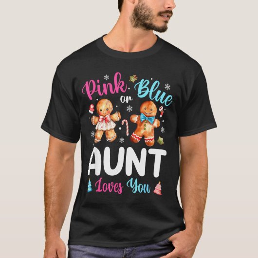Nk Or Blue Aunt Loves You Gender Reveal Christmas  Tシャツ (正面)