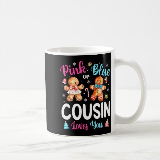 Nk Or Blue Cousin Loves You Gender Reveal Christma コーヒーマグカップ (右)