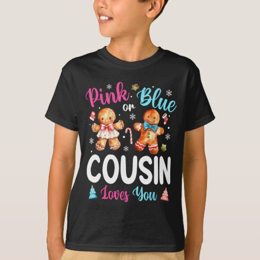 Nk Or Blue Cousin Loves You Gender Reveal Christma Tシャツ (正面)