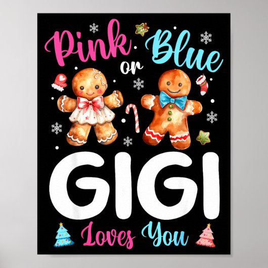 Nk Or Blue Gigi Loves You Gender Reveal Christmas ポスター (正面)