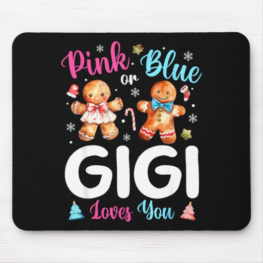 Nk Or Blue Gigi Loves You Gender Reveal Christmas  マウスパッド (正面)