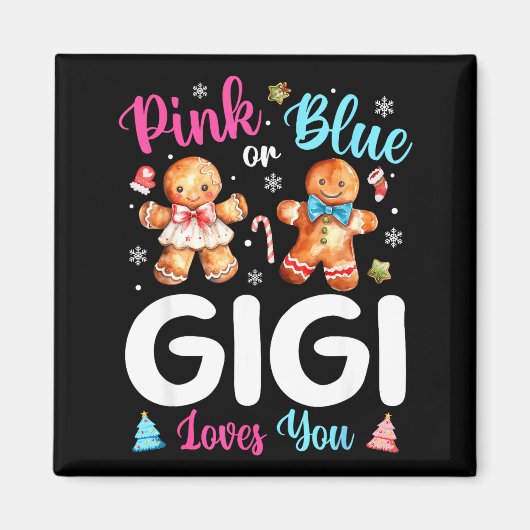 Nk Or Blue Gigi Loves You Gender Reveal Christmas  マグネット (正面)