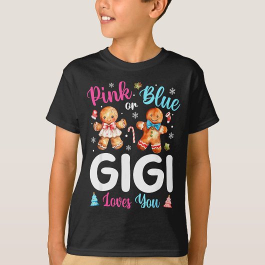 Nk Or Blue Gigi Loves You Gender Reveal Christmas  Tシャツ (正面)
