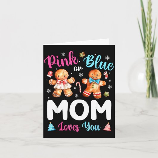 Nk Or Blue Mom Loves You Gender Reveal Christmas  カード (正面)