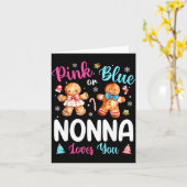 Nk Or Blue Nonna Loves You Gender Reveal Christmas カード (黄色い花)