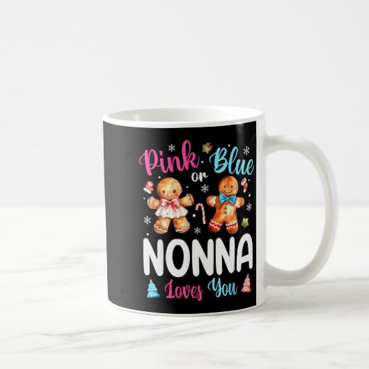 Nk Or Blue Nonna Loves You Gender Reveal Christmas コーヒーマグカップ (右)