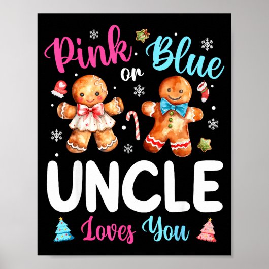 Nk Or Blue Uncle Loves You Gender Reveal Christmas ポスター (正面)